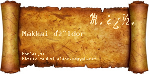 Makkai Áldor névjegykártya